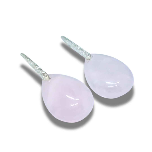 Boucles d'oreilles en Quartz rose (BO100-1)