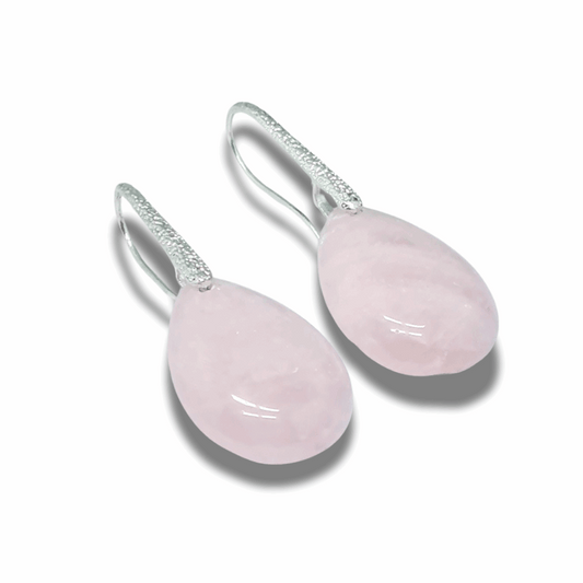 Boucles d'oreilles en Quartz rose (BO100-2)
