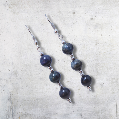 Boucles d'oreilles en Œil de Faucon (BO210) - ENAE Minéraux