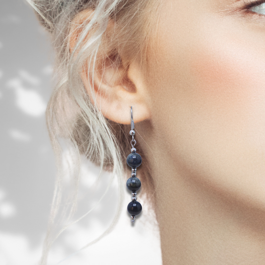 Boucles d'oreilles en Œil de Faucon (BO210) - ENAE Minéraux