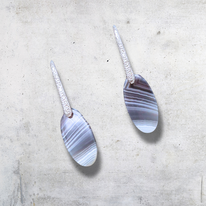Boucles d'oreilles en Agate du Botswana (BO77)