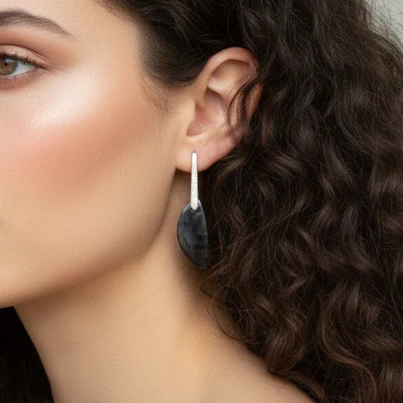 Boucles d'oreilles en Agate Montana (BO114)