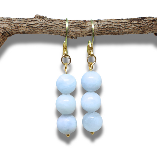 Boucles d'oreilles en Aigue-Marine (BO208-2) - ENAE Minéraux