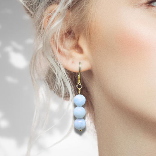Boucles d'oreilles en Aigue-Marine (BO208-2)