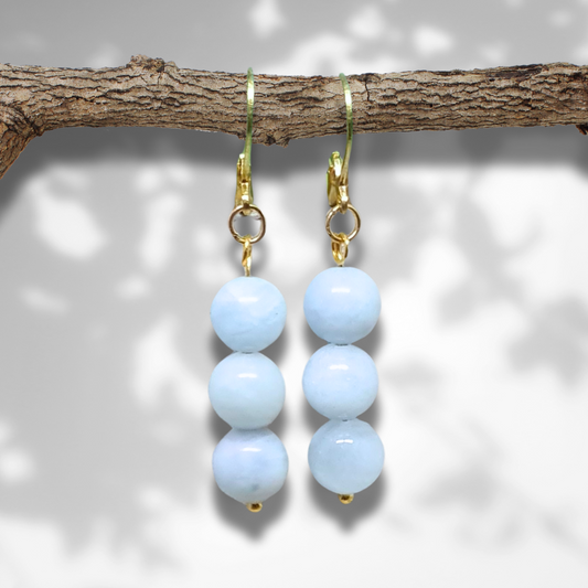 Boucles d'oreilles en Aigue-Marine (BO208-2)