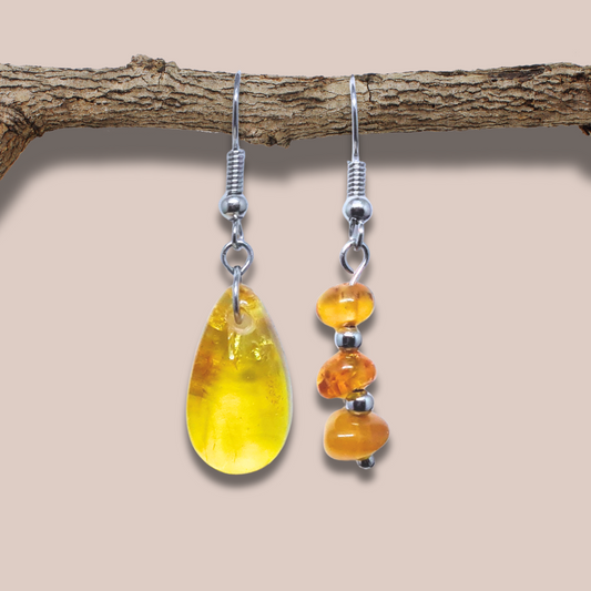 Boucles d'oreilles en Ambre (BO211)