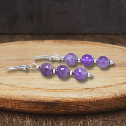Boucles d'oreilles en Améthyste (BO229)