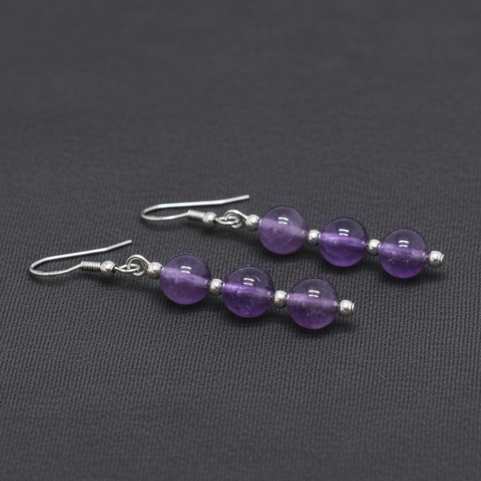 Boucles d'oreilles en Améthyste (BO229)