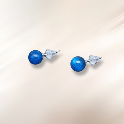 Puces d'oreilles puce en Apatite bleue (BO194)