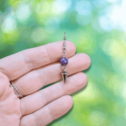 Boucles d'oreilles en Charoïte (BOHM200)