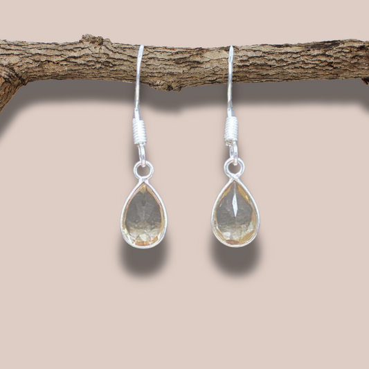 Boucles d'oreilles en Citrine facettée et Argent 925 (BO150)