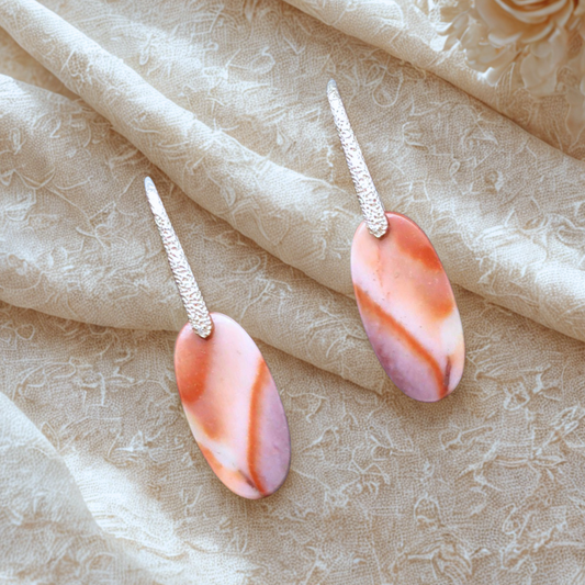 Boucles d'oreilles en Jaspe Mookaïte (BO111)