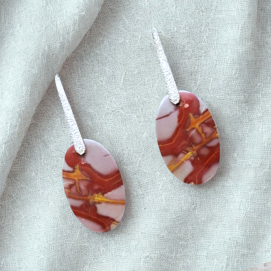 Boucles d'oreilles en Jaspe Noreena (BO93)