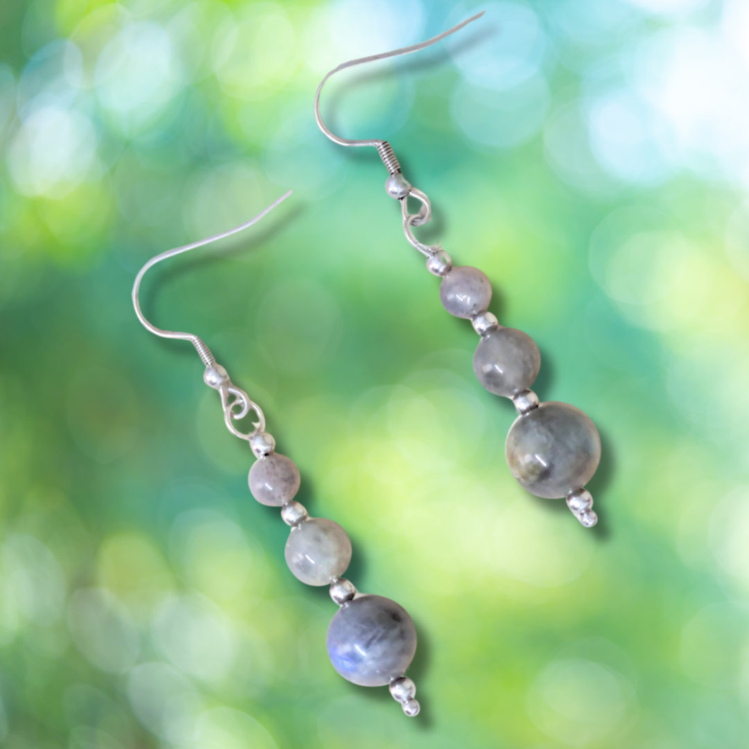 Boucles d'oreilles en perles de Labradorite (BO226)