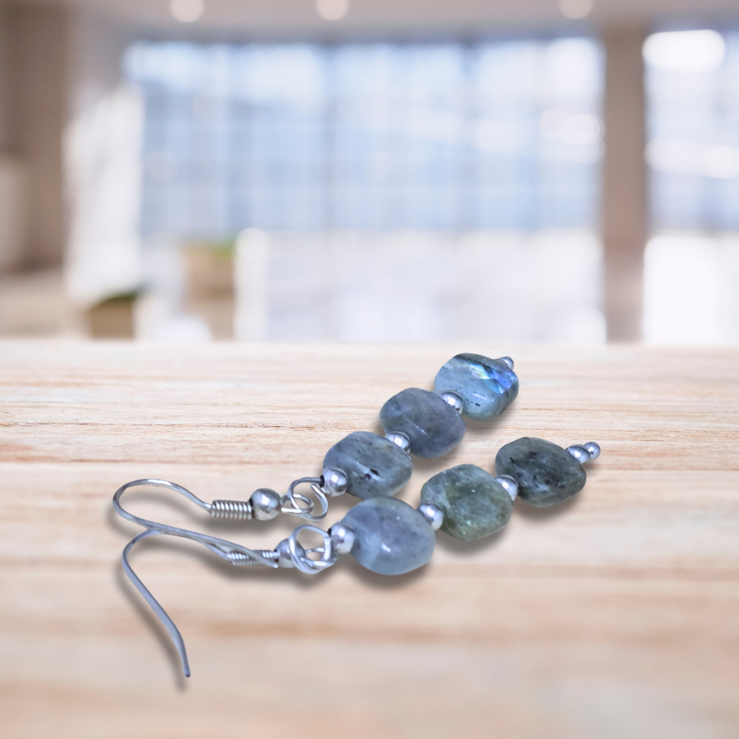 Boucles d'oreilles en Labradorite (BO215)