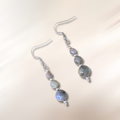 Boucles d'oreilles en perles de Labradorite (BO226)