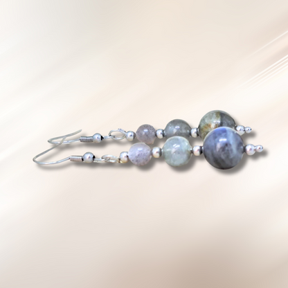 Boucles d'oreilles en perles de Labradorite (BO226)