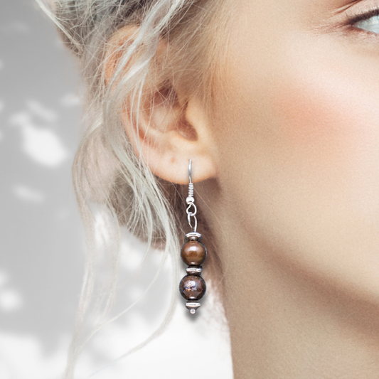 Boucles d'oreilles en Opale Boulder (BO155) - ENAE Minéraux