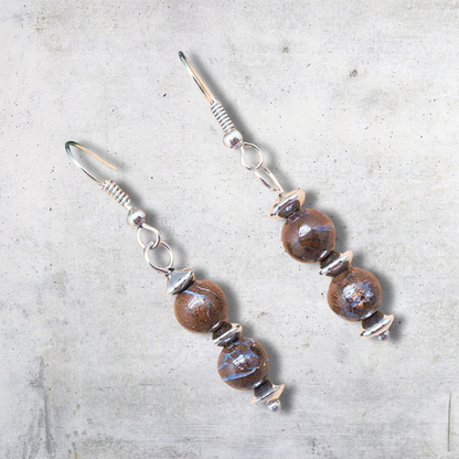 Boucles d'oreilles en Opale Boulder (BO155) - ENAE Minéraux