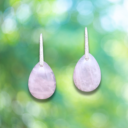 Boucles d'oreilles en Quartz rose (BO100-6)