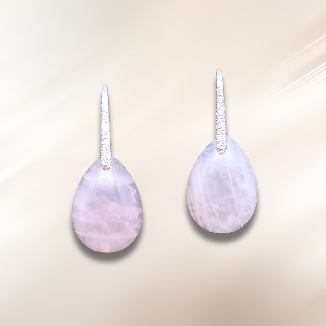 Boucles d'oreilles en Quartz rose (BO100-6)