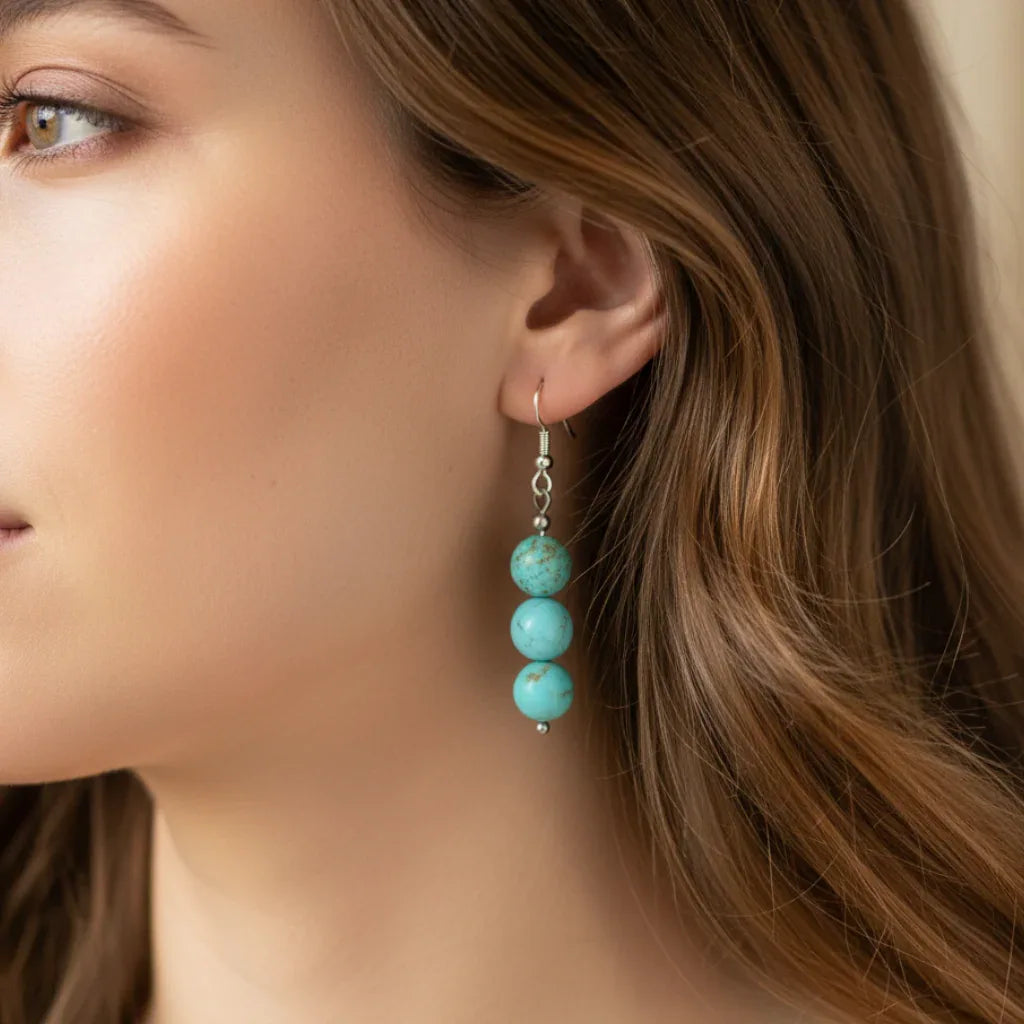 Boucles d'oreilles en Turquoise (BO209)