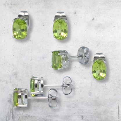 Boucles d'Oreilles en Péridot (BO125) - ENAE Minéraux