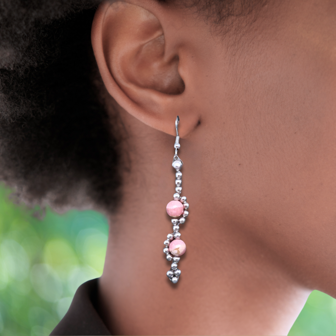 Boucles d'oreilles en Rhodochrosite (BO206)