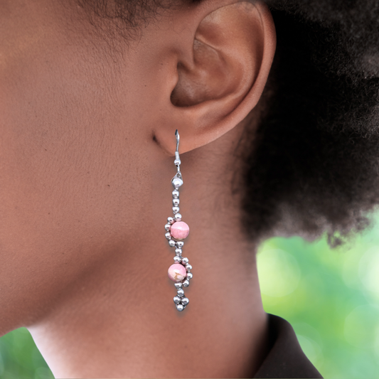 Boucles d'oreilles en Rhodochrosite (BO206)