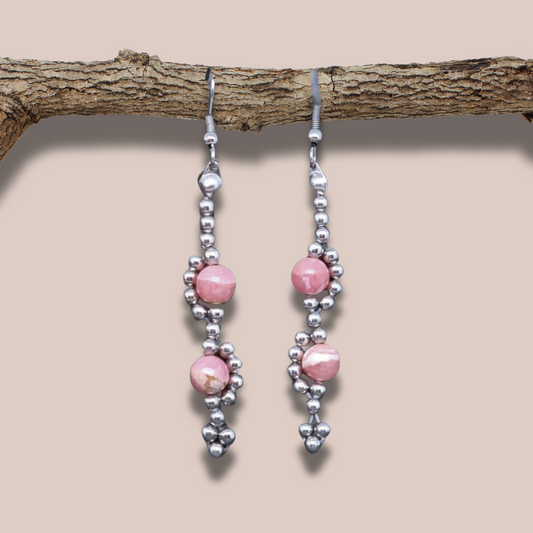 Boucles d'oreilles en Rhodochrosite (BO206)