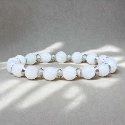 Bracelet en Célestine blanche 8mm
