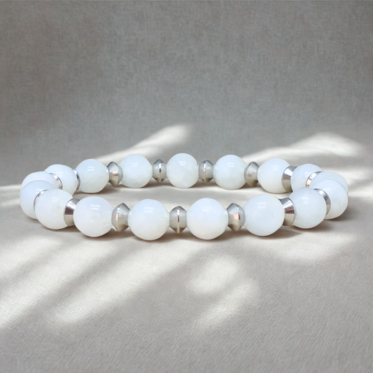 Bracelet en Célestine blanche 8mm