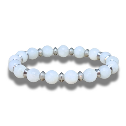 Bracelet en Célestine blanche 8mm