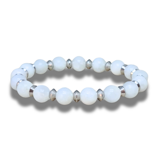 Bracelet en Célestine blanche 8mm