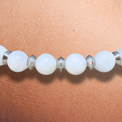 Bracelet en Célestine blanche 8mm