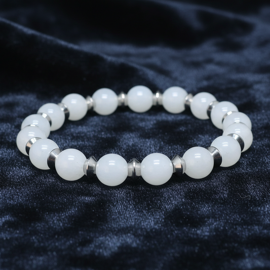Bracelet en Célestine blanche 8mm