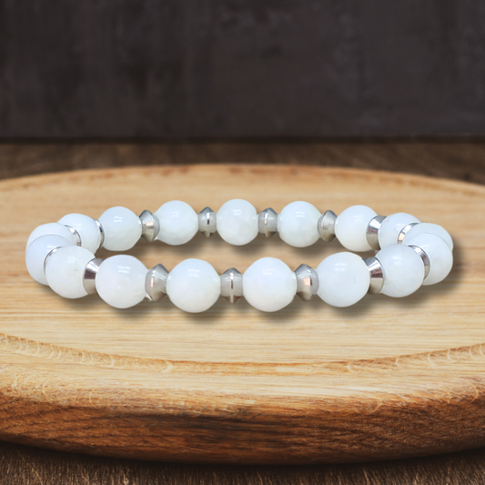Bracelet en Célestine blanche 8mm