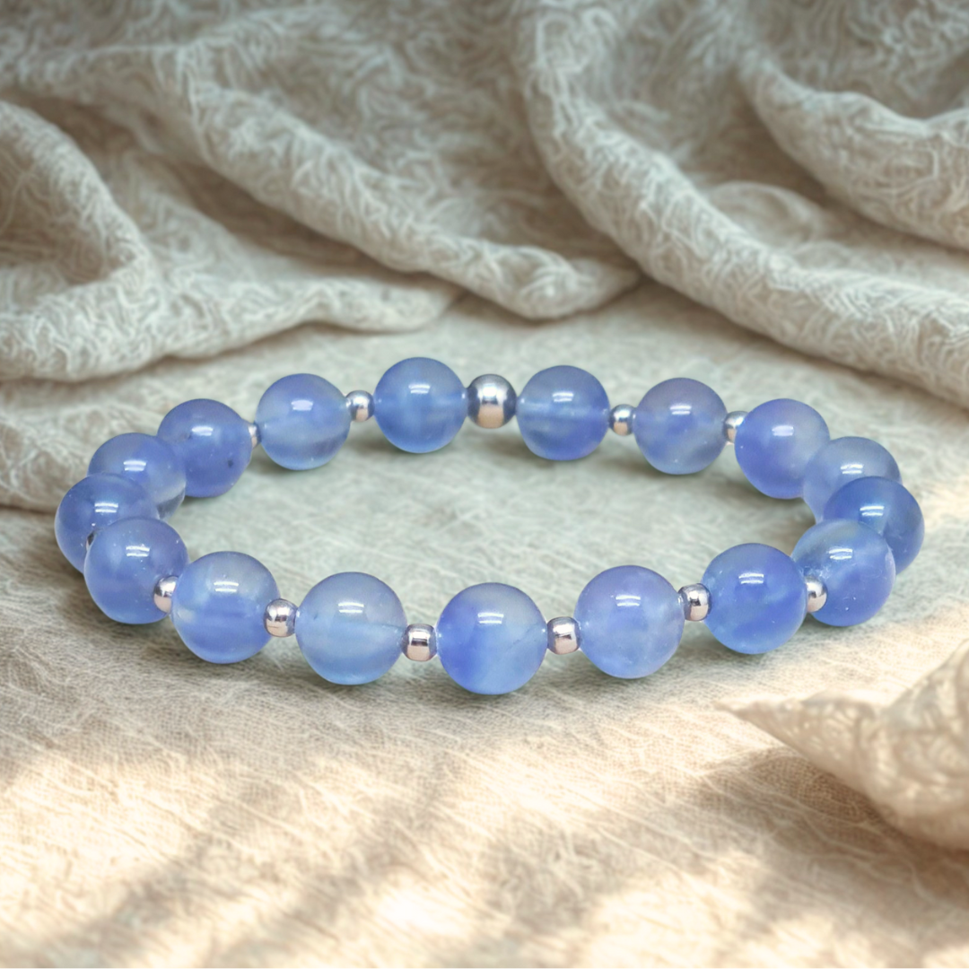 Bracelet en Fluorite bleue 8mm