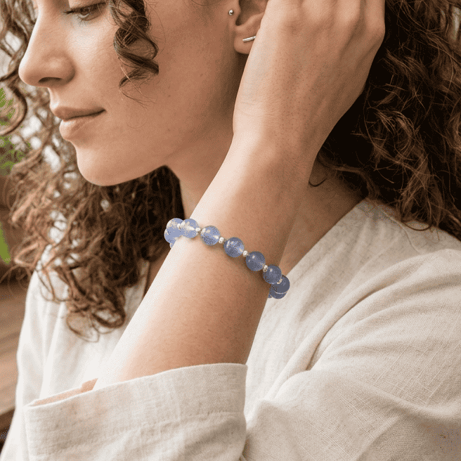 Bracelet en Fluorite bleue 8mm