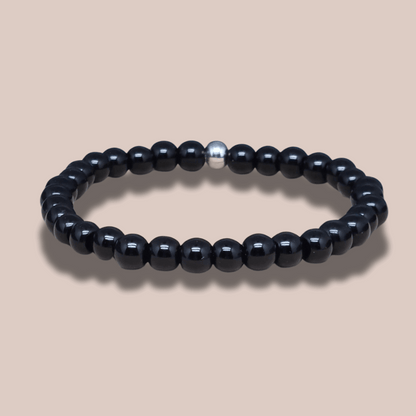 Bracelet en Obsidienne noire 6 ou 8mm au choix