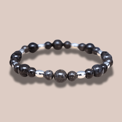 Bracelet en Opale noire du Honduras 6 et 8mm