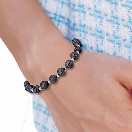Bracelet en Pierre de Lave (Basalte : Scories) - ENAE Minéraux