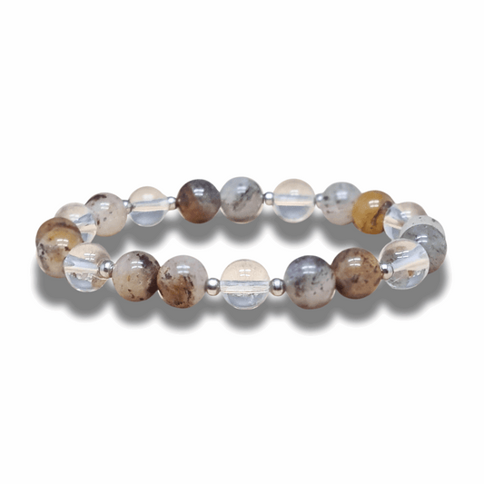 Bracelet en Quartz Lodolite et Cristal de roche - ENAE Minéraux