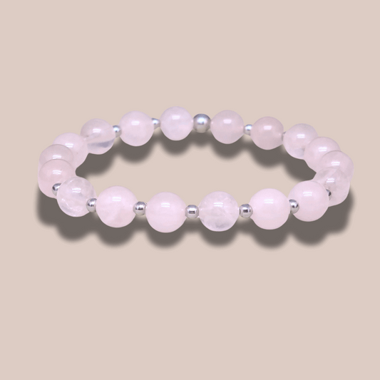 Bracelet en Quartz rose 6 ou 8mm