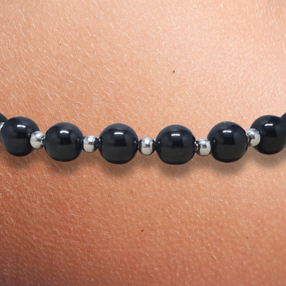Bracelet en Spinelle noir 6mm