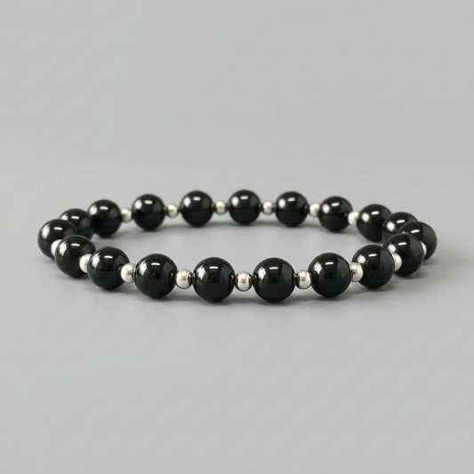 Bracelet en Spinelle noir 6mm