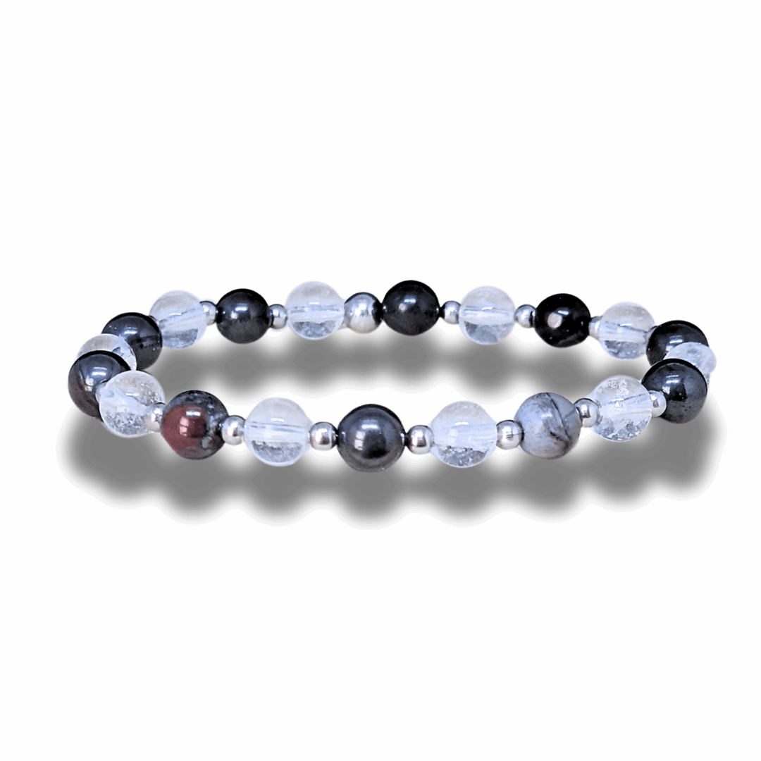 Bracelet en Sugilite et Cristal de Roche - ENAE Minéraux