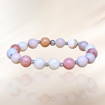 bracelet, lithotherapie, opale rose, pierre