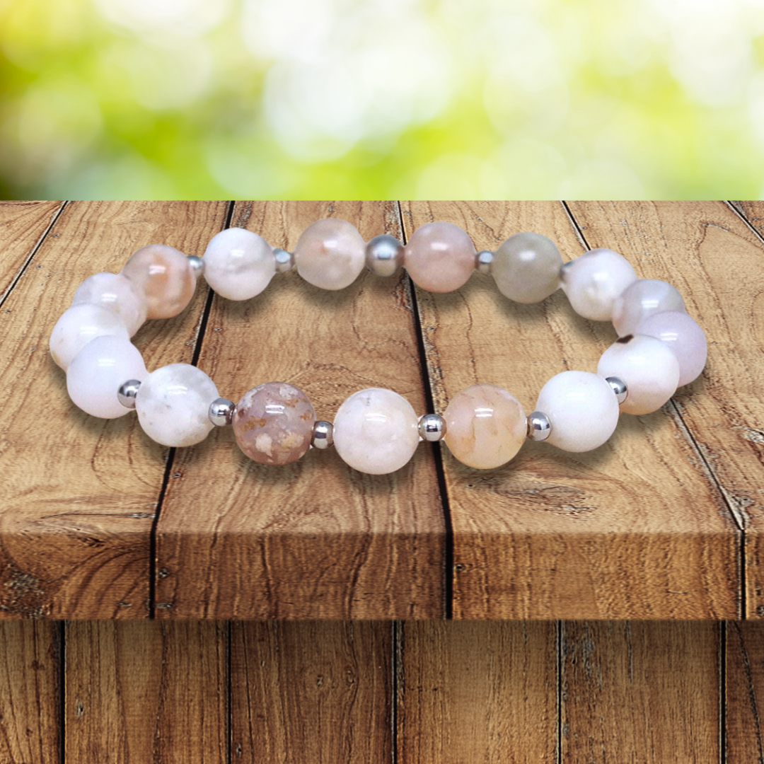 Bracelet en Agate Fleurs