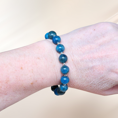 Bracelet en Apatite bleue 9,5mm